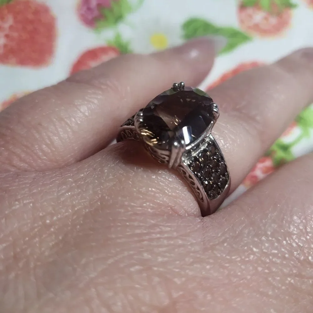 Brazilian Smoky Quartz Sterling Silver Ring